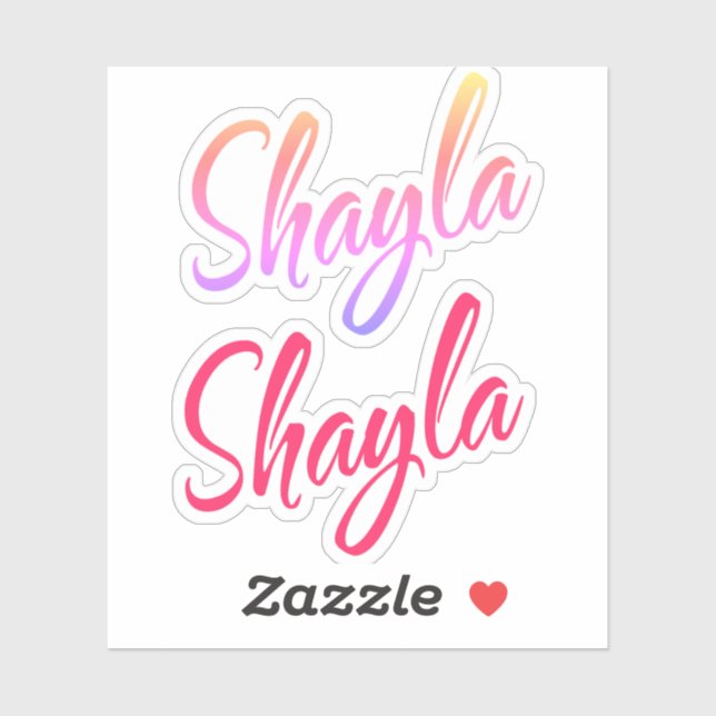 Shayla name cursive lettering x2 sticker (Sheet)