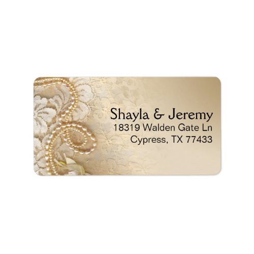Shayla Pearls and Lace Mailing  eggshell Label