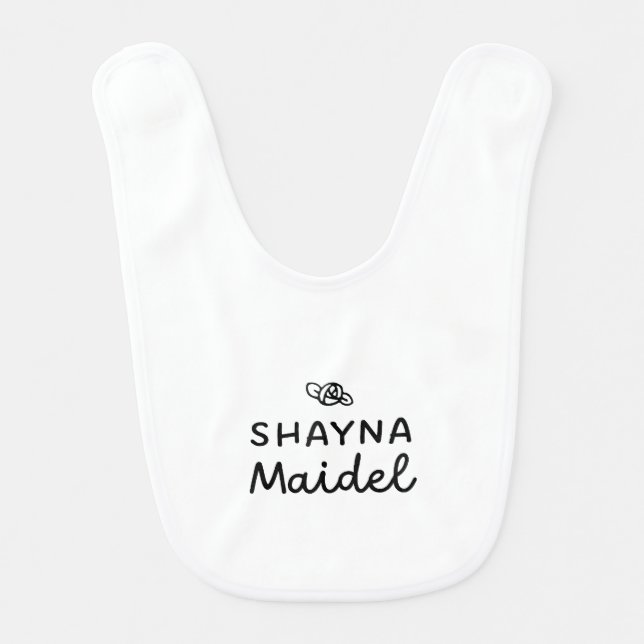 Shayna Maidel Yiddish Baby Bib (Front)
