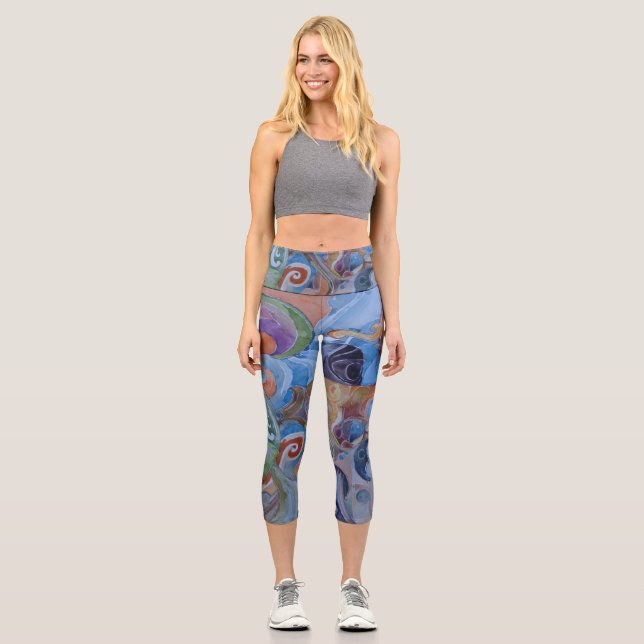Shayne’s Swirl Original Watercolor Yoga Pants (Front)