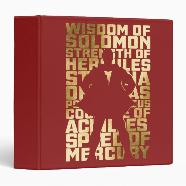 SHAZAM! | Abilities Golden Typography Graphic 3 Ring Binder (Front/Spine)