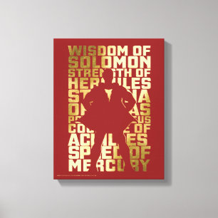 SHAZAM!   Abilities Golden Typography Graphic Canvas Print