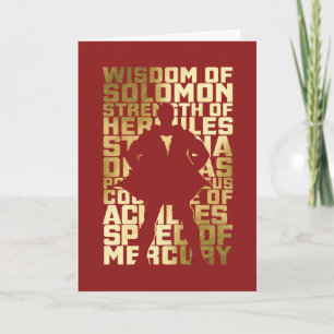 SHAZAM! Abilities Golden Typography Graphic Card