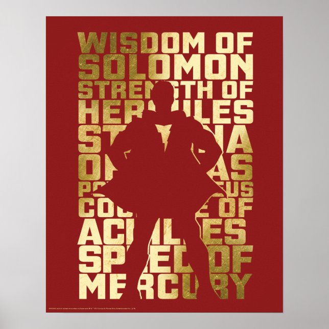SHAZAM! | Abilities Golden Typography Graphic Poster (Front)