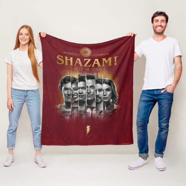 SHAZAM! Fury of the Gods | Character Photo Bars Fleece Blanket (In Situ)