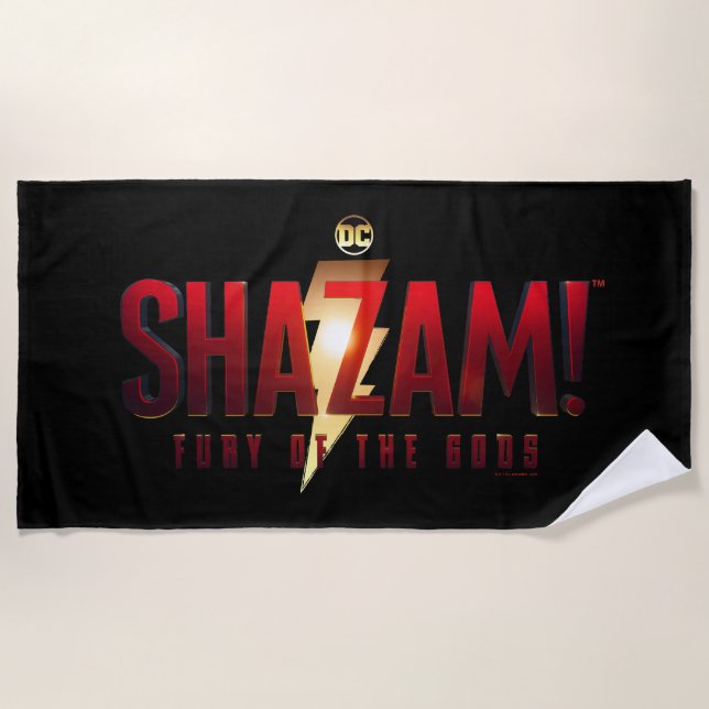 SHAZAM! Fury of the Gods | Fury of the Gods Logo Beach Towel (Front)