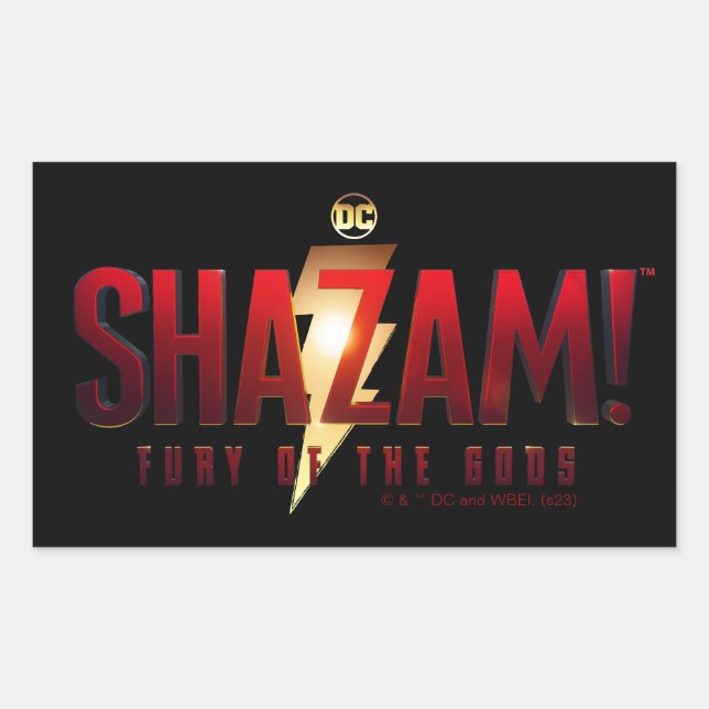 SHAZAM! Fury of the Gods | Fury of the Gods Logo Rectangular Sticker (Front)