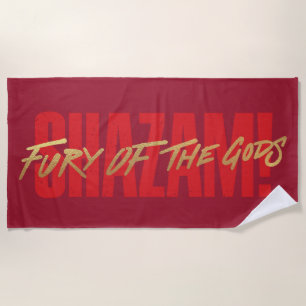 SHAZAM! Fury of the Gods Golden Marker Logo Beach Towel