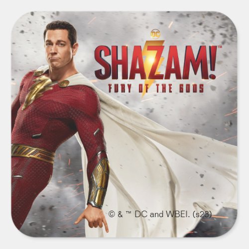 SHAZAM Fury of the Gods  Hang Loose Movie Poster Square Sticker