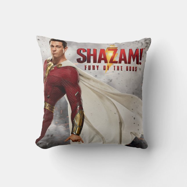 SHAZAM! Fury of the Gods | Hang Loose Movie Poster Throw Pillow (Front)