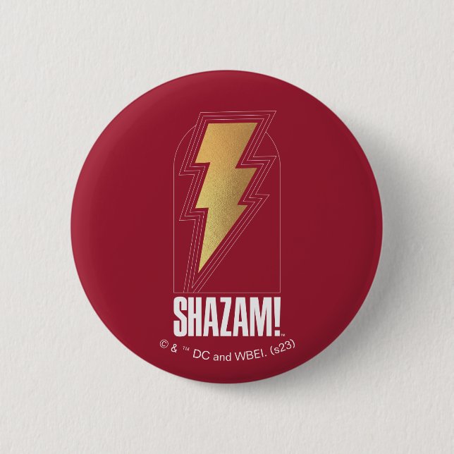 SHAZAM! Fury of the Gods | Lightning Bolt Badge Button (Front)