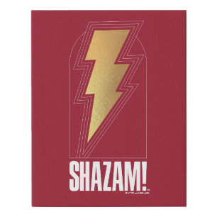 SHAZAM! Fury of the Gods   Lightning Bolt Badge Faux Canvas Print