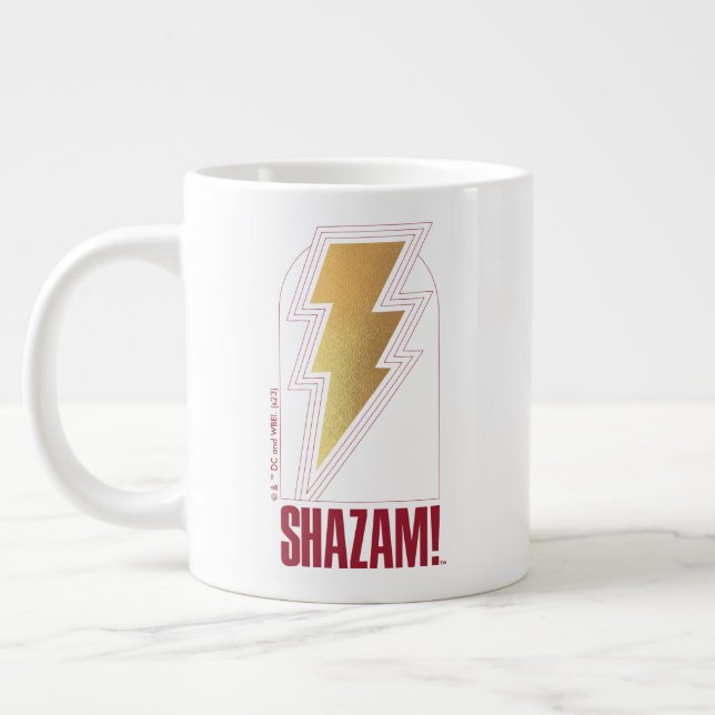 SHAZAM! Fury of the Gods | Lightning Bolt Badge Giant Coffee Mug (Left)