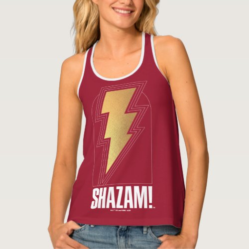 SHAZAM Fury of the Gods  Lightning Bolt Badge Tank Top