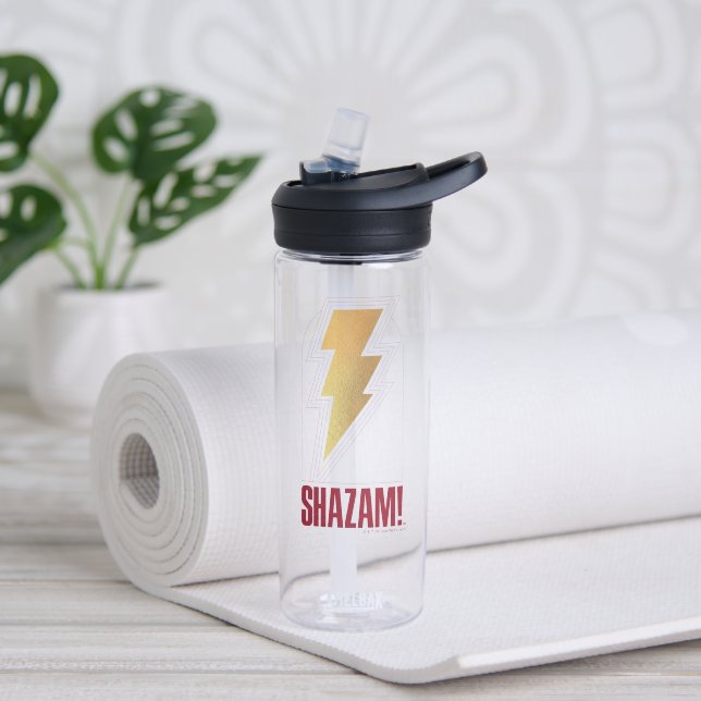 SHAZAM! Fury of the Gods | Lightning Bolt Badge Water Bottle (Yoga)