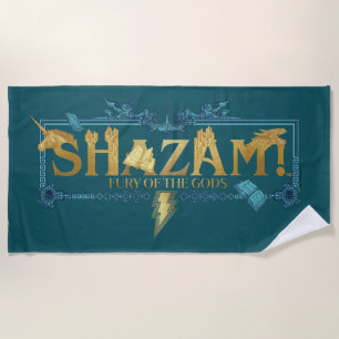 SHAZAM! Fury of the Gods Mythical Logo Beach Towel