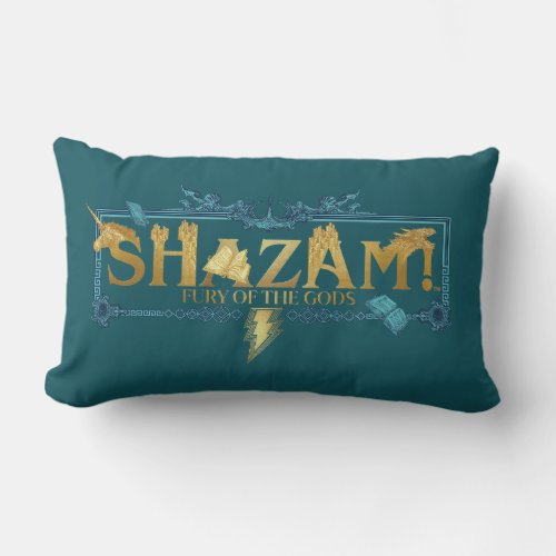 SHAZAM Fury of the Gods  Mythical Logo Lumbar Pillow