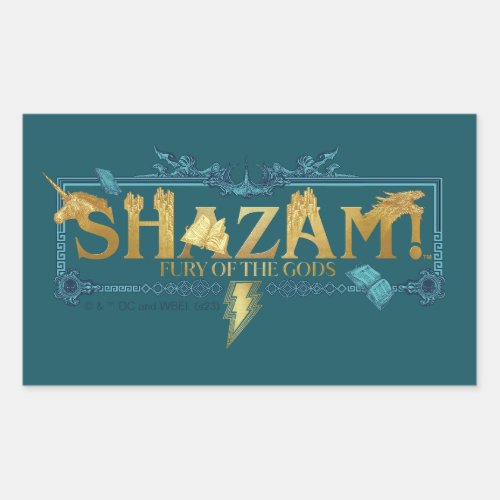 SHAZAM Fury of the Gods  Mythical Logo Rectangular Sticker