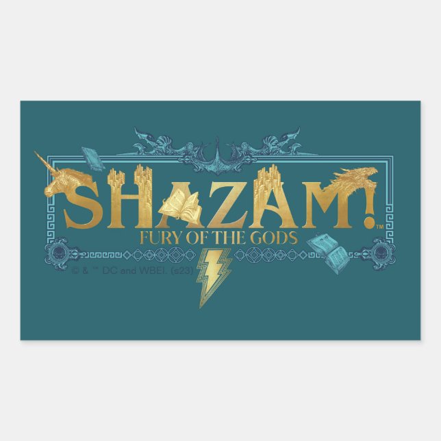 SHAZAM! Fury of the Gods | Mythical Logo Rectangular Sticker (Front)