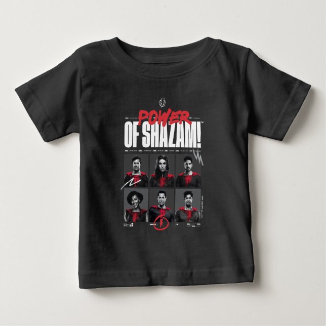 SHAZAM! Fury of the Gods | Power of SHAZAM Group Baby T-Shirt (Front)