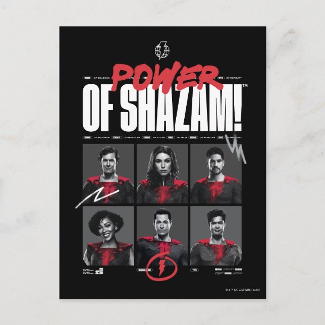 SHAZAM! Fury of the Gods | Power of SHAZAM Group Postcard (Front)