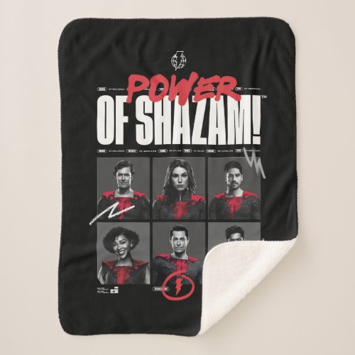 SHAZAM Fury of the Gods  Power of SHAZAM Group Sherpa Blanket