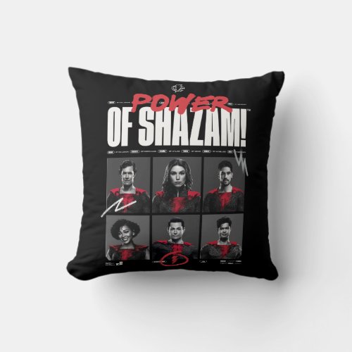 SHAZAM Fury of the Gods  Power of SHAZAM Group Throw Pillow