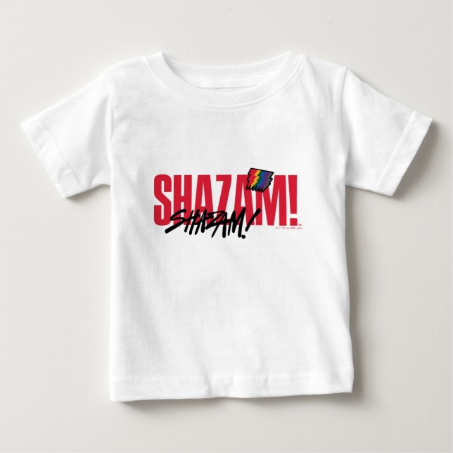 SHAZAM! Fury of the Gods | Rainbow Bolts Logo Baby T-Shirt (Front)