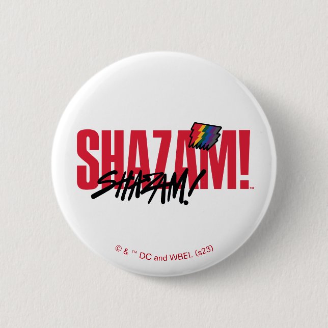 SHAZAM! Fury of the Gods | Rainbow Bolts Logo Button (Front)