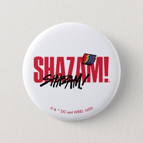 SHAZAM Fury of the Gods  Rainbow Bolts Logo Button