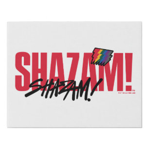 SHAZAM! Fury of the Gods Rainbow Bolts Logo Faux Canvas Print