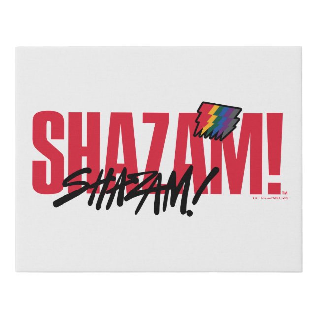 SHAZAM! Fury of the Gods | Rainbow Bolts Logo Faux Canvas Print (Front)