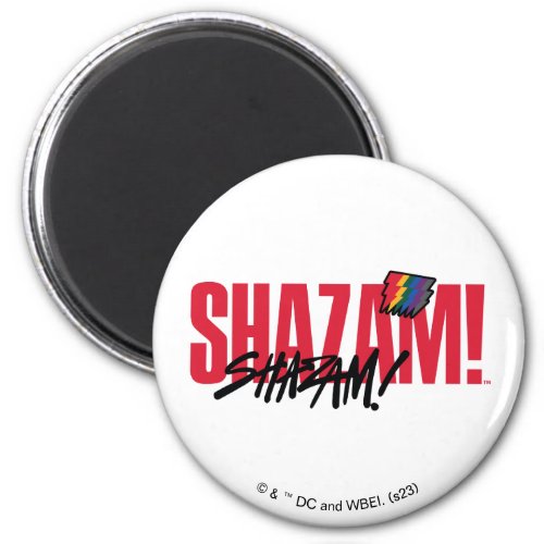 SHAZAM Fury of the Gods  Rainbow Bolts Logo Magnet
