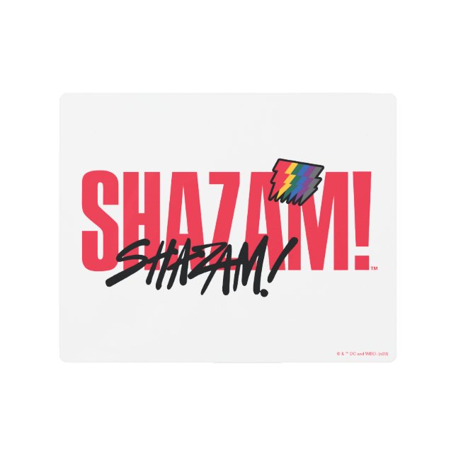 SHAZAM! Fury of the Gods | Rainbow Bolts Logo Metal Print (Front)