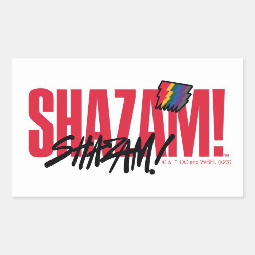 SHAZAM Fury of the Gods  Rainbow Bolts Logo Rectangular Sticker