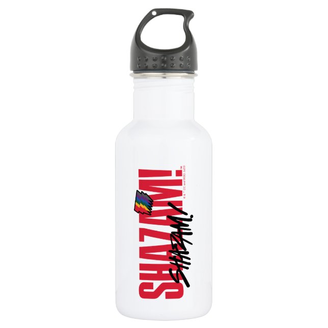 SHAZAM! Fury of the Gods | Rainbow Bolts Logo Stainless Steel Water Bottle (Front)