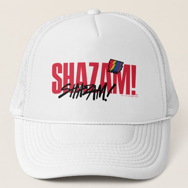 SHAZAM! Fury of the Gods | Rainbow Bolts Logo Trucker Hat (Front)