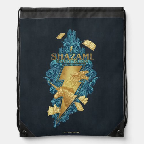 SHAZAM Fury of the Gods  Realm of the Gods Logo Drawstring Bag