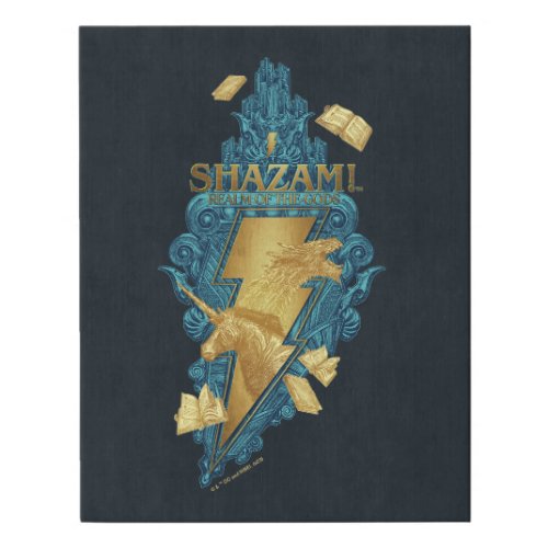 SHAZAM Fury of the Gods  Realm of the Gods Logo Faux Canvas Print