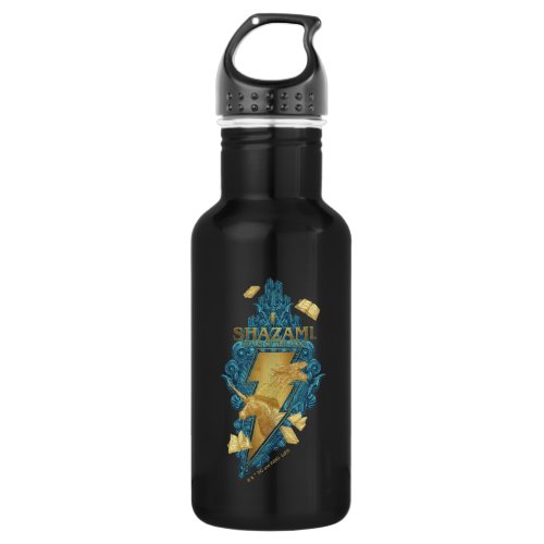 SHAZAM Fury of the Gods  Realm of the Gods Logo Stainless Steel Water Bottle
