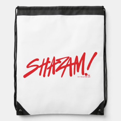 SHAZAM Fury of the Gods  Red Marker Logo Drawstring Bag