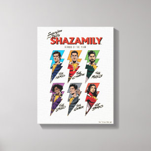 SHAZAM! Fury of the Gods SHAZAMily Comic Bolts Canvas Print
