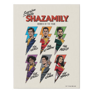 SHAZAM! Fury of the Gods SHAZAMily Comic Bolts Faux Canvas Print