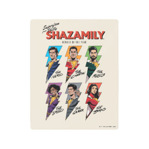 SHAZAM! Fury of the Gods SHAZAMily Comic Bolts Metal Print