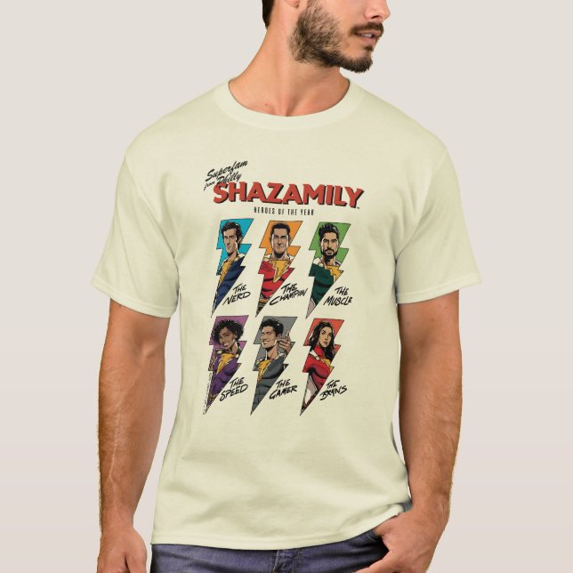 SHAZAM! Fury of the Gods | SHAZAMily Comic Bolts T-Shirt (Front)