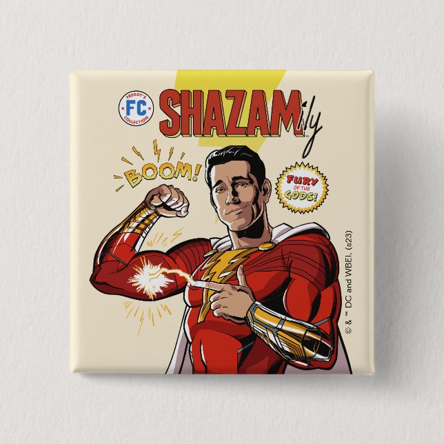 SHAZAM! Fury of the Gods | SHAZAMily Comic Cover Button (Front)