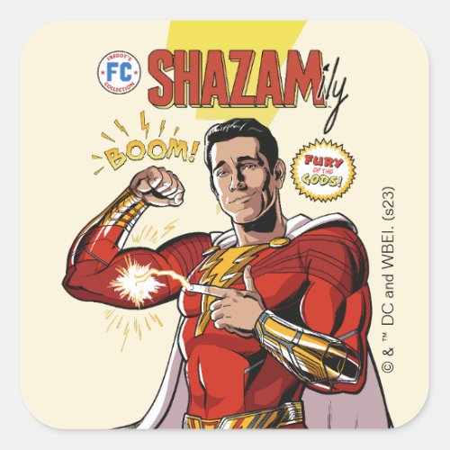 SHAZAM Fury of the Gods  SHAZAMily Comic Cover Square Sticker