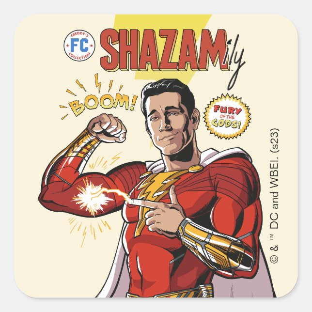 SHAZAM! Fury of the Gods | SHAZAMily Comic Cover Square Sticker (Front)