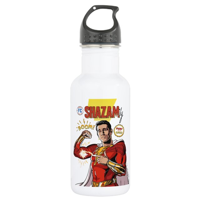 SHAZAM! Fury of the Gods | SHAZAMily Comic Cover Stainless Steel Water Bottle (Front)