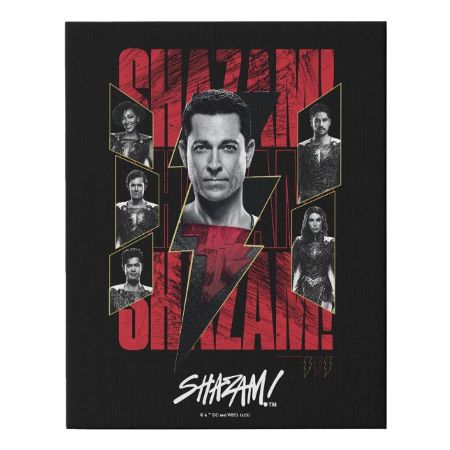 SHAZAM! Fury of the Gods | SHAZAMily Group Faux Canvas Print (Front)